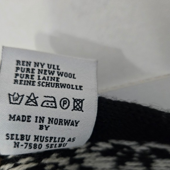 Selbu Knittings of Norway 100% Norwegian Woolens Vtg Sweater Vest Small Black - Picture 5 of 8